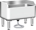 Floor Mop Sink With Drainage/Strainer,stainless steel utility sink,304 Stainless Steel,for Laundry Room,Kitchen, Restaurant, Garages (23.6"L x 16.1"W x 21.6"H)