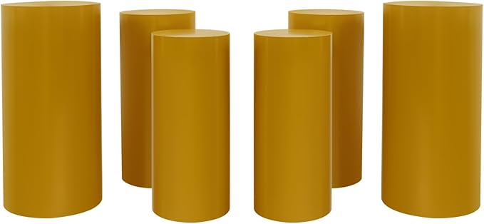 6Pcs Metal Pedestal Stand for Party, Large Gold Cake Stand, Pedestal Display Plinth Pillars for Wedding Ceremony Birthday Party Art Decor, Column Decorative Cube for Wedding Dessert Table Display