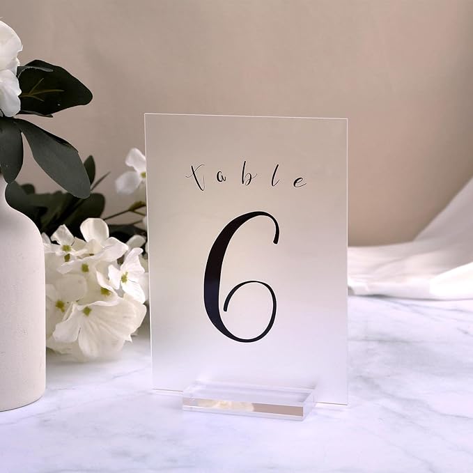 UNIQOOO 3" Clear Acrylic Stand |3mm Slot Wedding Sign Holders, Perfect for Wedding, Table Number, Exhibition, Office, Restaurant, Business, 20 Count