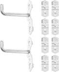 Garneck 10pcs Heavy Duty Metal Pegboard Hooks Set Rod for Garage Workshop Tool Storage and Craft Organization Bend-Resistant Hooks for Pegboards and Wall Panels