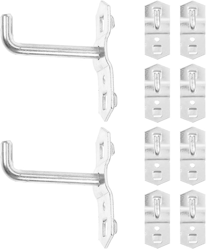 Garneck 10pcs Heavy Duty Metal Pegboard Hooks Set Rod for Garage Workshop Tool Storage and Craft Organization Bend-Resistant Hooks for Pegboards and Wall Panels