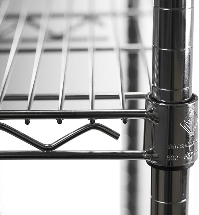 Shelving Inc. 24"d x 30"w x 96"h Chrome Wire Shelving with 4 Tier Shelves, Weight Capacity 800lbs Per Shelf