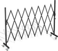 Expandable Barricade Gate,82" Metal Safety Barrier Gate with Casters,Accordion Garden Yard Outdoor Indoor Fence Folding Security Dog Gates Wall Mount,Black