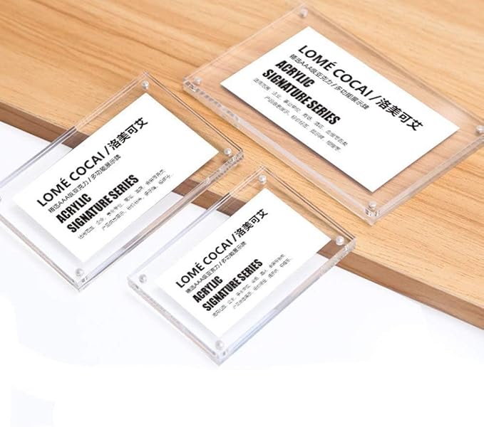 5 Pack Acrylic Label Holder Price Tag Displays Sign Holder with 3M Tape Adhesive Wall Mount Sign Stand (Transparent 100*70mm/3.94*2.76 inches)
