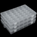 3pcs Clear Storage Small Parts Organizer Box Storage Bin With Dividers Multi Compartment for Beads Art DIY Tackle Box Organizer (36compartments)