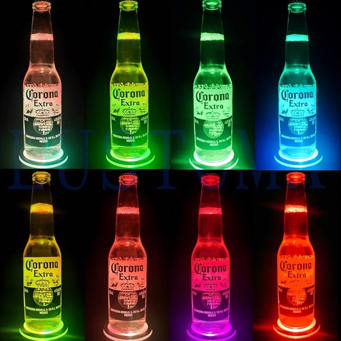 EUSTUMA LED Light Base Non-Slip Round Display Stand for 3D Crystal Glass Ball Art with Sensitive Touch Switch,Multiple Colors Display,Holiday Party Decoration. (No Rotating)(Concave base)