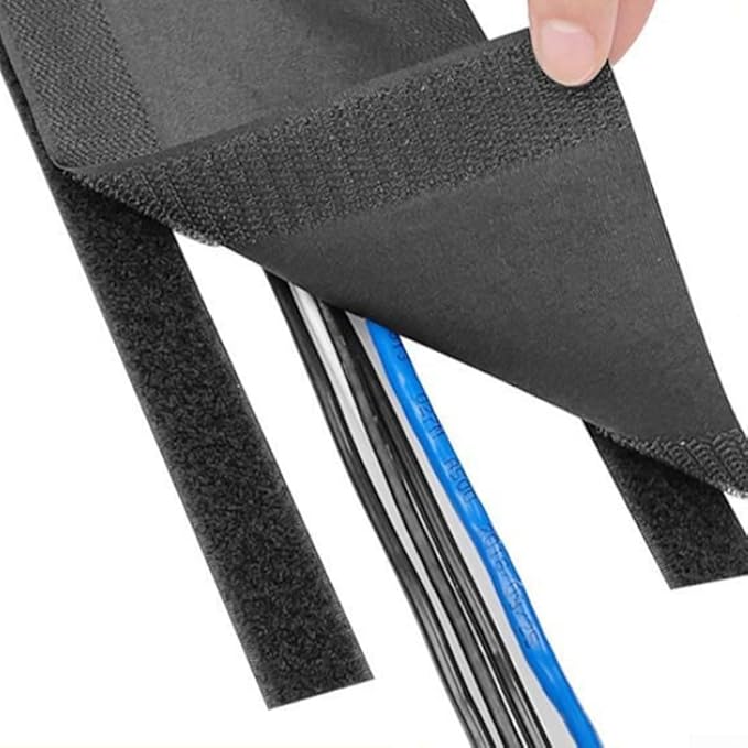 Floor Cable Cover Protector 3 Meters Wire Management System for Office Carpet Polyester Cord Organizer Black(Type B)