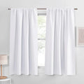PONY DANCE 63 inch Length Curtains - Room Darkening Kitchen Solid Thermal Draperies Rod Pocket Short Panels Drapes for Bedroom Window Treatments, 42 W by 63 L, Pure White, Set of 2