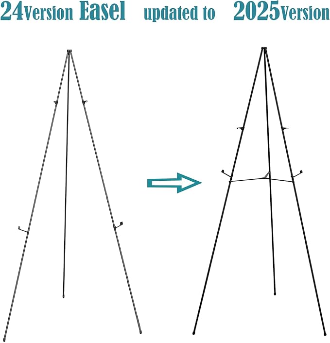63" Easel Stand for Wedding Sign - Adjustable Easels for Display Painting Canvas - Metal Floor Easels with Portable Bag Fit for Lobby,Exhibition,Holds 4lbs,2Pack