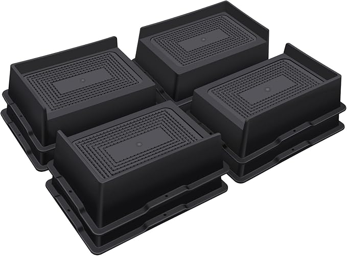 Bed Risers 2 Inch Heavy Duty,Oversized Couch Risers, Extra Wide Furniture Risers for Sofa Table Desk Headboard Chair Lifting,Rectangle Risering Blocks Support 6000 lbs(8 Pack Black)