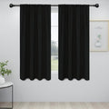 Easy-Going Rod Pocket Blackout Curtains for Bedroom, Room Darkening Window Curtains for Living Room, Thermal Insulated Noise Reduction Solid Window Drapes, 2 Panels(34x63 in, Black)