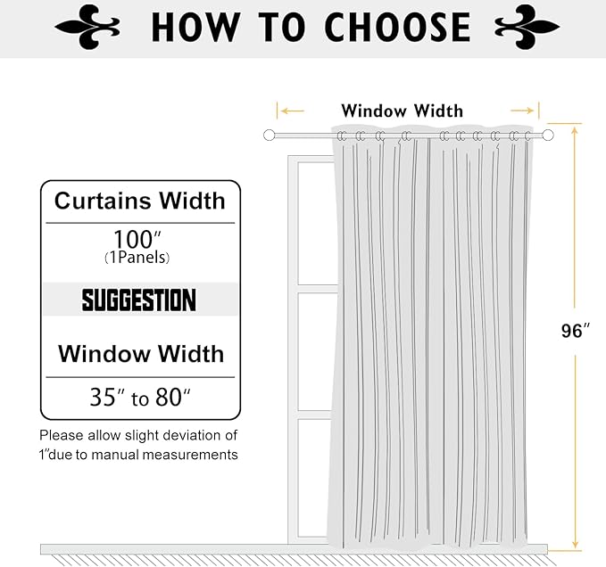ChrisDowa Room Divider Curtain 96 Inches Long, Wide Blackout Sliding Door Curtain for Bedroom, Room Darkening Privacy Window Curtain for Patio Door (1 Panel Set, Royal Blue, 100 x 96 Inch)