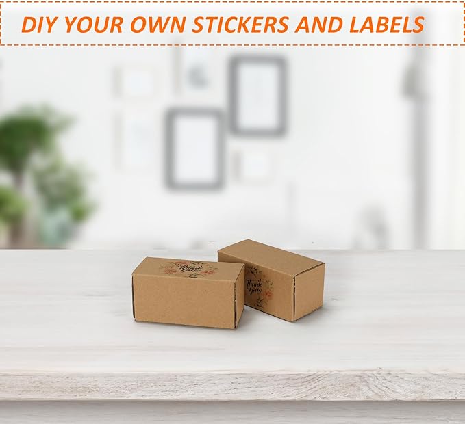 HORLIMER 4.6x2.2x2.2 inches Shipping Boxes Set of 100, Brown Corrugated Cardboard Box Literature Mailer