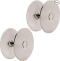 Door Hole Cover Plate, 2-5/8" Diameter Solid Steel, Hole Filler Plate (2, Satin Nickel)