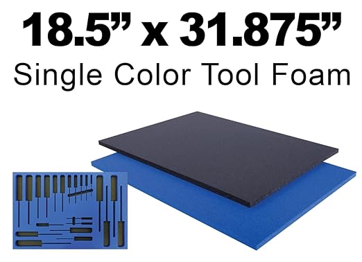 5S LEAN TOOL BOX FOAM ORGANIZERS 1/2 INCH THICK (1 PIECE) (18.5"x31.875", Black)
