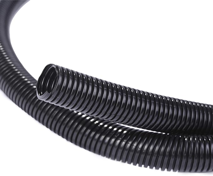 Alex Tech 10ft-1/4" 10ft-3/8" 10ft-1/2" Split Wire Loom Tubing - Black
