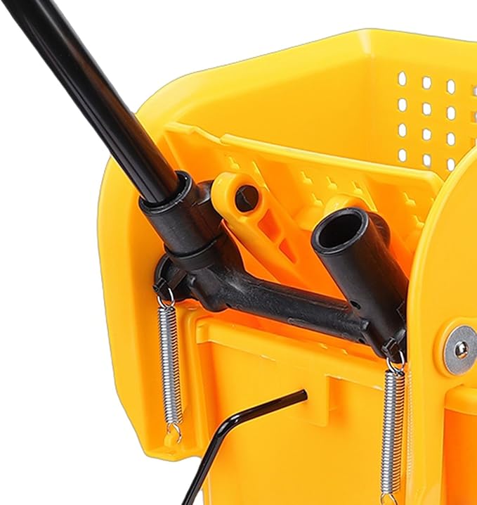 Hyuduo Mop Bucket, 20L Commercial Mop Bucket with Side Press Wringer and 360 Wheels, for Floor Cleaning in Restaurants Offices Industrial Sites