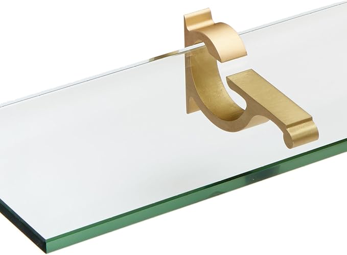 Spancraft Glass M-4.75x12-Brushed Bronze Monarch Glass Shelf, Brushed Bronze, 4.75" x 12"