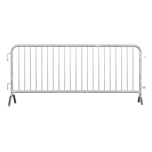 Angry Bull Barricades Metal Interlocking Steel Barricade (8.5 Ft. Lightweight Hot-Dipped, Bridge Feet, Galvanized Steel, Set of 10)