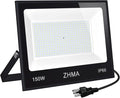 150W LED Flood Light Outdoor,12000lm LED Work Lights with Plug,IP66 Waterproof Security Lights,6500K Daylight White floodlight for Basketball Court, Parking Lots, Playground, Yard