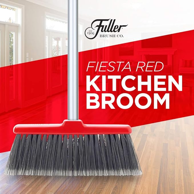 Fuller Brush Fiesta Broom Head Replacement – 10" Wide Broom Head with Split-End Bristles for Fine Dust and Crumb Pickup – Fits Adjustable Steel Handle (Sold Separately)