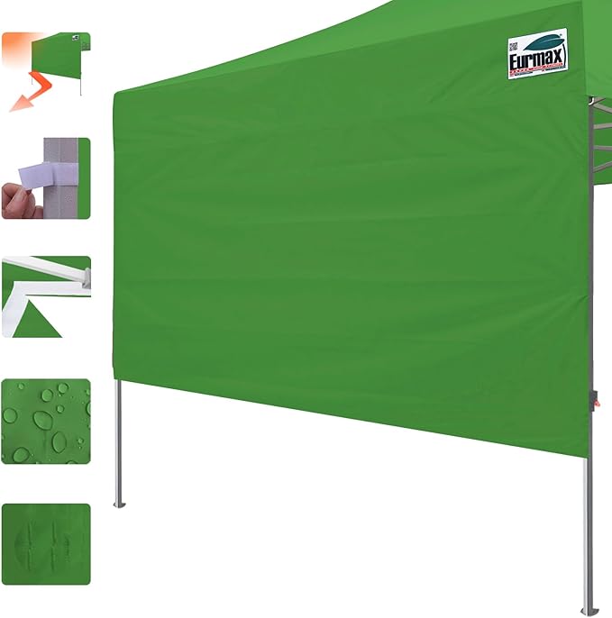 Eurmax USA 10ft Instant Canopy SunWall Canopy Tent Sidewall for Pop Up Canopy Tent,1 Pack Removable Sidewall Only(Kelly Green)