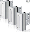 3PACK Home Security Door Reinforcement Lock Childproof, Add High Security to Home Prevent Unauthorized Entry, Aluminum Construction Finish, Frame Lock, Silver