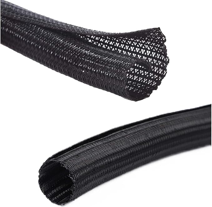 10ft-1/2 Braided Cable Management Sleeve Wire Protector, Suitable for TV/Computer/Home Theater/Machine Equipment Cable Management. (Black, 1/2"-10ft)
