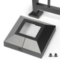 2.0"x2.0"（Actual: 2.0"x2.0"） Deck Post Base Cover Decorative Post Base Trim Skirt Black Aluminum 4Pack