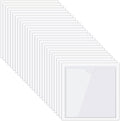 Chinco 50 Pack Clear Adhesive Pockets, Labels for Storage Bins, Plastic Self Adhesive Index Card Holder with Top Open for Organizing Bins Box Drawer(4.1 x 4.1 Inches)
