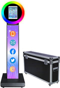 Portable Photo Booth for iPad 10.2in 10.9in 11in 12.9in,Metal Shell Selfie Station photobooth Machine,RGB Ring Light,Custom Logo,Remote Control,Flight Case,for Parties,Wedding,Halloween