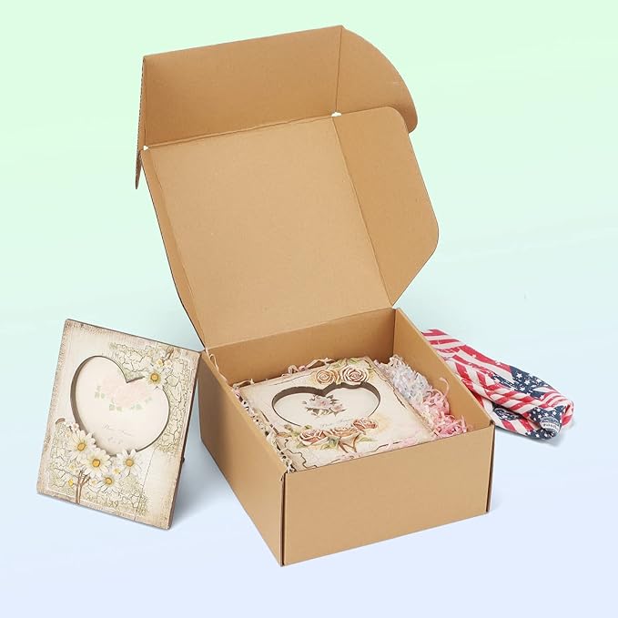 MEBRUDY 8x8x4 Inches Shipping Boxes Pack of 25, Small Corrugated Cardboard Box for Mailing Packing Literature Mailer