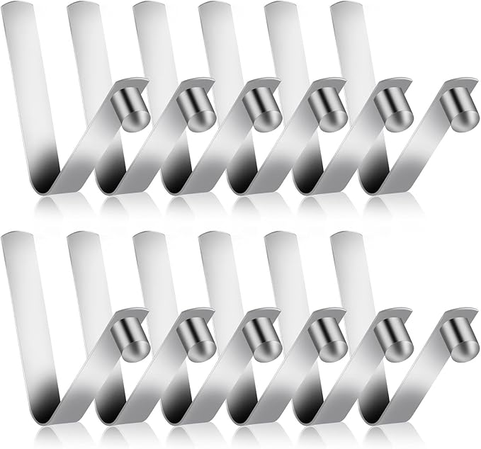 Sliverdew 12-Pack Tent Pole Clips, 8mm Stainless Steel, Spring Snap, Kayak Paddle, Camping Tent, Sunshade, Universal