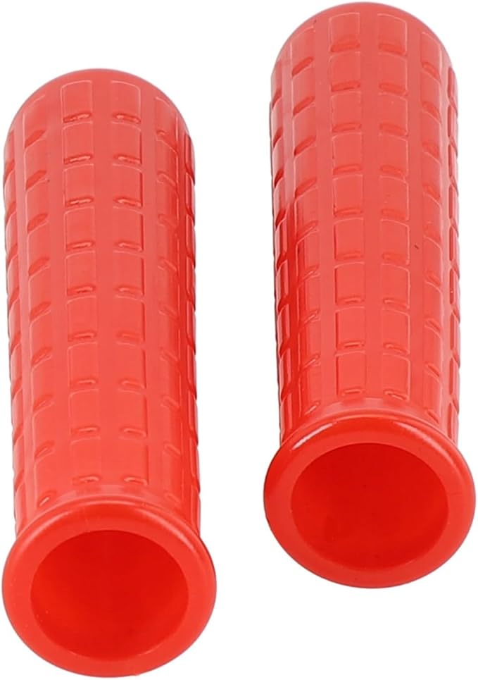 2Pcs Wheelbarrow Rubber Handles Replacement, Anti-slip Handle Grip Covers Weatherproof Handles Non-Slip Round Tubes for Garden Carts(114x20mm Red)