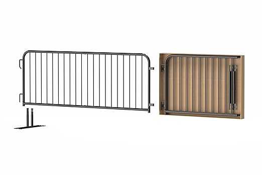 Angry Bull Barricades Barricade in a Box 2.0 - Heavy Duty Interlocking Steel Barricade, 8.5 Ft. (Hot Dipped Galvanized, Flat feet)