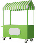 Outdoor Vendor Cart, Portable Cart with Canopy, Commercial Business Mobile Street Food Vendor Carts, Foldable Vending Stand Kiosk Display Trolley with Canopy for Markets (Light Green)
