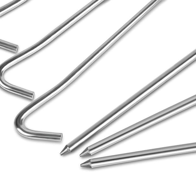 7" Tent Stakes, Heavy Duty Tarp Camping Stakes, Galvanized Metal Pegs for Outdoor Decorations, 40 PCS