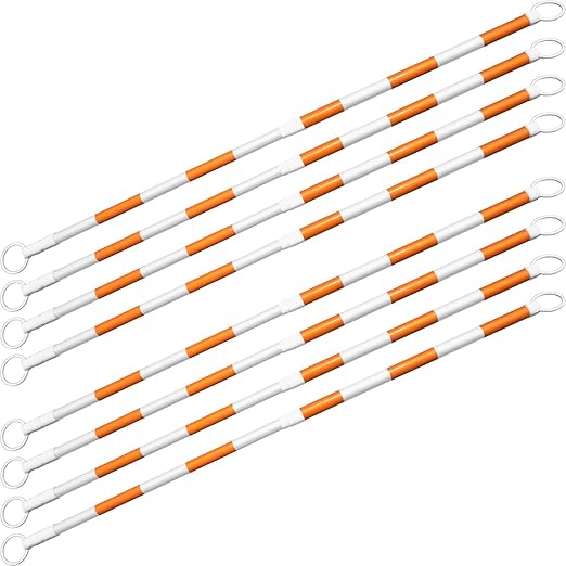 8 Pack Min 4' Feet to Max 7' Feet Retractable Traffic Cone Bars, Expandable Reflective Cone Bars for Parking Lot Safety, Portable Temporary Barriers Barricades for Road Work Construction