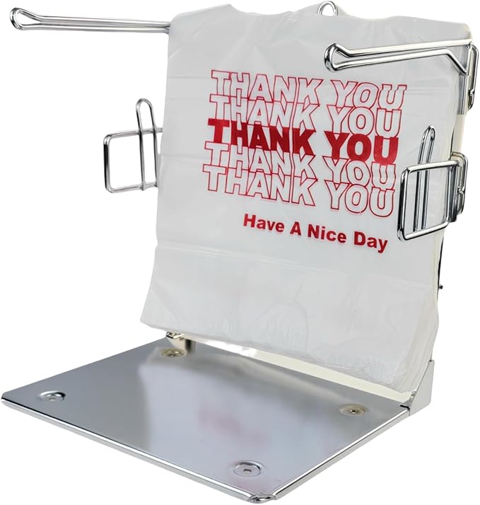 CozyNova Stainless Steel Grocery Bag Holder - Detachable Organizer for Plastic Bags - Perfect for Grocery Store, Farmers Market, and Business Use - Durable and Stylish Metal Shopping Bag Holder.