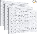 Peg Board, 3 Pack Metal Pegboard Panels White Pegboards Wall Organizer with Frame Large Heavy Duty Peg Board with Hooks for Walls Home, Garage Tool Storage, Office, Craft Room, Kitchen 24”×16”