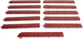 Big Floors Transition Edge Kit, Durable Interlocking Modular Garage Floor Edging, Compatible with RaceDeck, GarageTrac and GarageDeck Products (Brick Red, 11 Pack, Male)