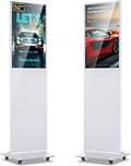 MWE 32 Inch Digital Signage Advertising Display Kiosk LCD Screen Indoor Floor Standing Commercial Totem Android System Vertical Poster with Auto Media Player-White