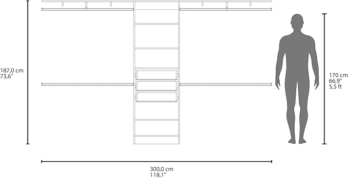 5 Shelf 3 Drawer Closet System for Versatile Storage in Closets, Garages, or Utility Rooms