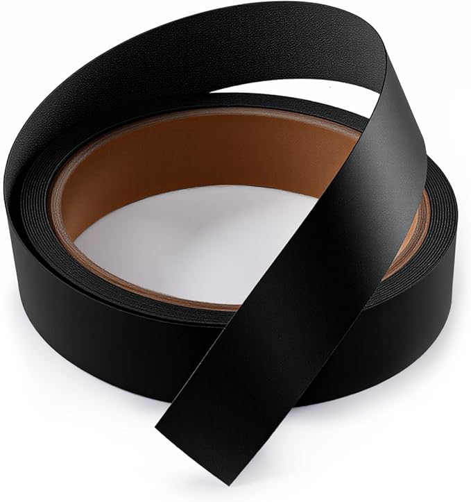 Melamine Edge Banding Black 3/4 inch x 10 ft Veneer Edging Easy Application Iron on Edge Banding Tape for Cabinet Plywood Repairs Furniture Restoration