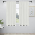 Easy-Going Rod Pocket Blackout Curtains for Bedroom, Room Darkening Window Curtains for Living Room, Thermal Insulated Noise Reduction Solid Window Drapes, 2 Panels(34x63 in, Ivory)