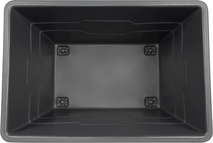 Commercial 20 Bushel Utility Cart with Steel Base, Poly Box Basket Truck, Laundry Cart, and Rolling Trash Bin, 51.5-Inch x 35.5-Inch x 36-Inch, 1000 Pound Weight Capacity, Gray