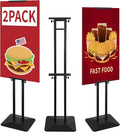 Poster Stand Heavy Duty - 2Pack Adjustable Poster Board Stand, Double-Sided Poster Stands for Display Banner Foam, Black Metal Pedestal Poster Sign Stand Outdoor Floor Standing Sign Holder