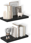 12 Inch Deep Floating Shelves for Wall 2 Pack Floating Shelfs Large Storage Space Wall Decor Display Shelf for Bathroom Living Room Bedroom Kitchen 23.8" W x 12" D x 1.2" H Black