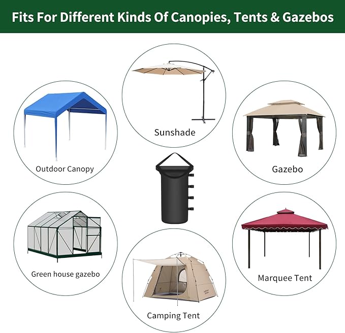 112lbs Canopy Tent Weights Sand Bags Set of 4, Heavy Duty 1680D Canopy Weights Sandbags for Instant Outdoor Canopy, Pop Up Sun Shelter, Gazebos, Sunshade