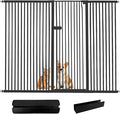 Lumizone Extra Tall Cat Gate 55.12" High Pressure Mounted Extra Wide 2025 New (17 Sizes) 1.37" Gap No Drilling Auto-Close One-Handed Operation Tall Pet Gate for Dogs(Black, 55.12" H x 75.98"-80.11" W)
